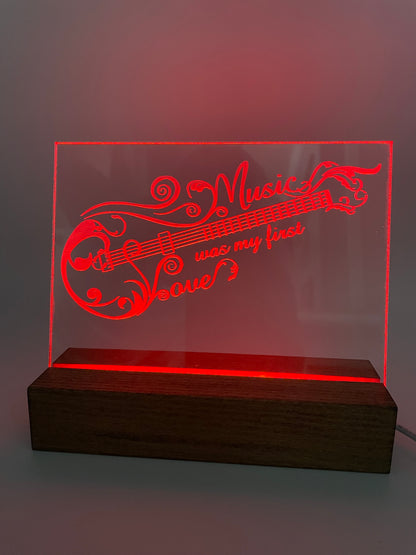 LED Acrylic Personalized Name Plate, Artwork, Custom Lighted Sign For Desk or Room
