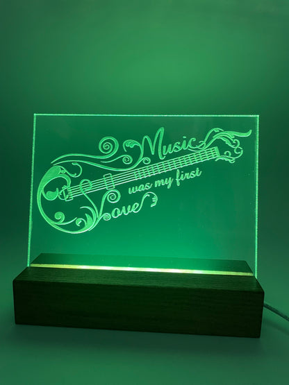 LED Acrylic Personalized Name Plate, Artwork, Custom Lighted Sign For Desk or Room