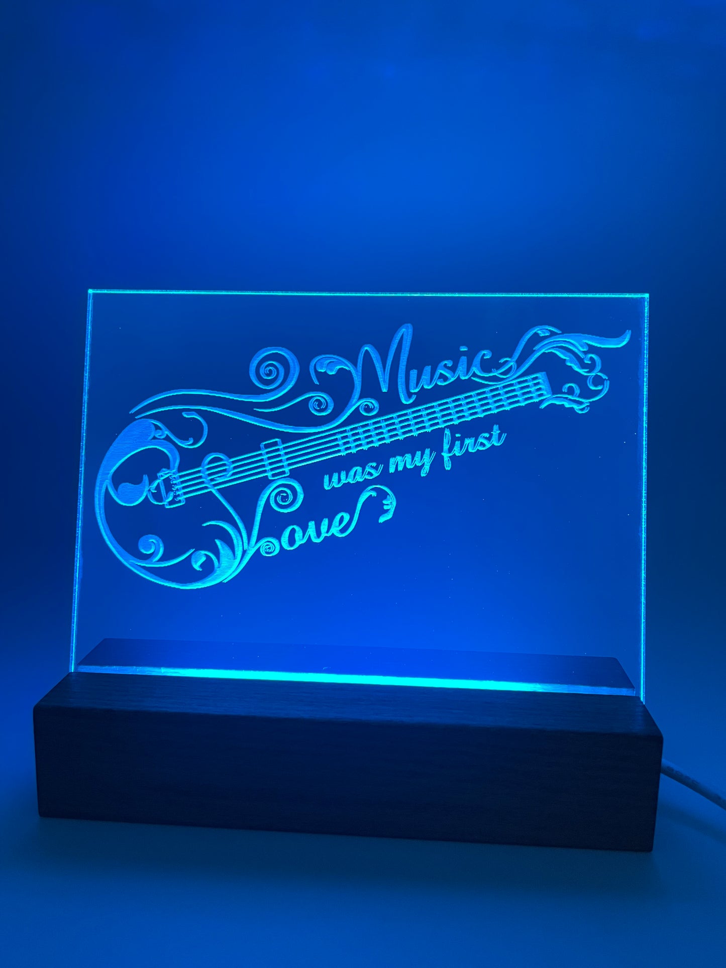 LED Acrylic Personalized Name Plate, Artwork, Custom Lighted Sign For Desk or Room