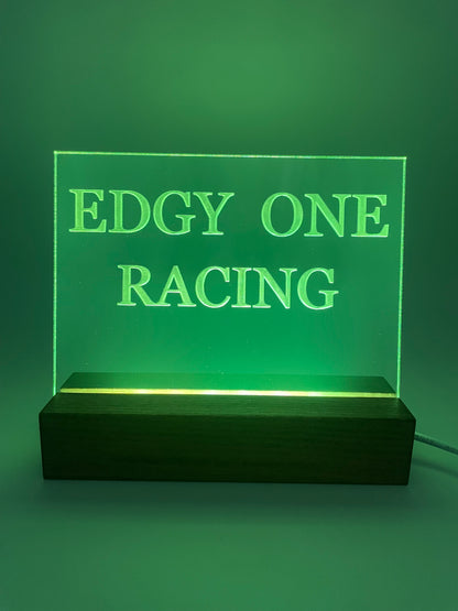 LED Acrylic Personalized Name Plate, Artwork, Custom Lighted Sign For Desk or Room