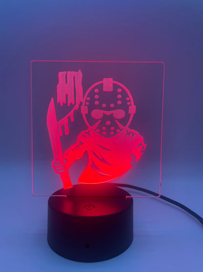 LED Acrylic Spooky Movie Sign Fri 13 Decoration
