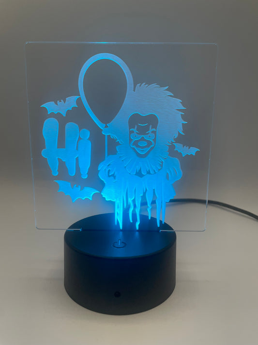 LED Acrylic Horror Movie Decoration Sign Pennywise