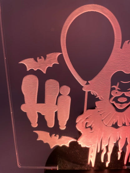 LED Acrylic Horror Movie Decoration Sign Pennywise