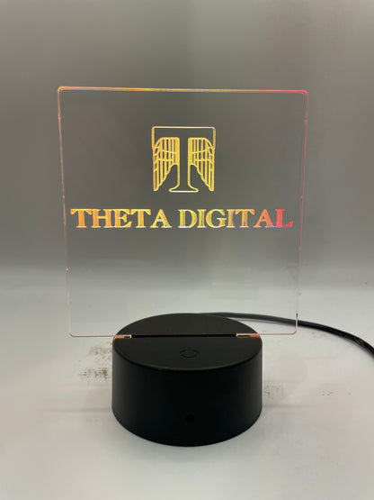 LED Acrylic Sign Music Room Decoration Theta