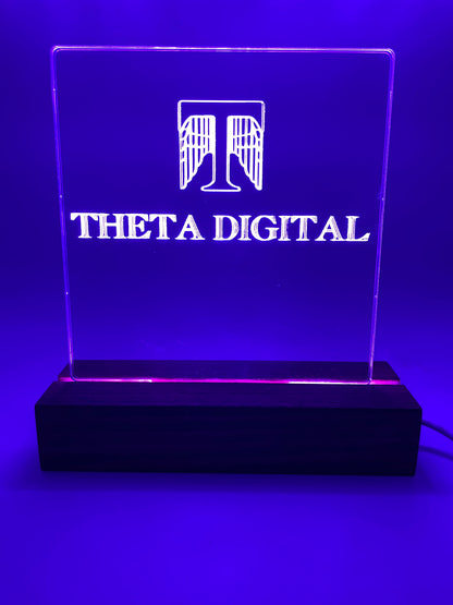 LED Acrylic Sign Music Room Decoration Theta