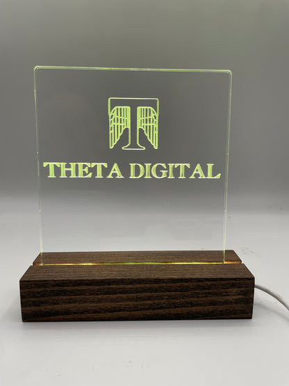 LED Acrylic Sign Music Room Decoration Theta