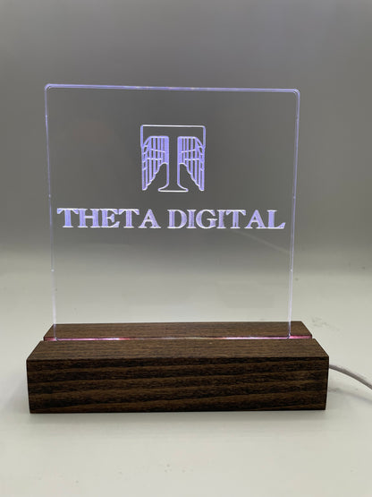 LED Acrylic Sign Music Room Decoration Theta