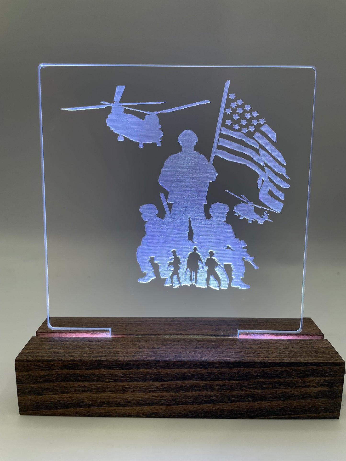 LED Acrylic American Military Patriotic Sign
