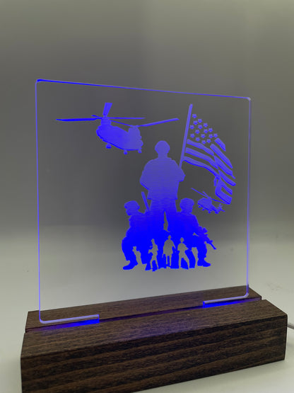 LED Acrylic American Military Patriotic Sign