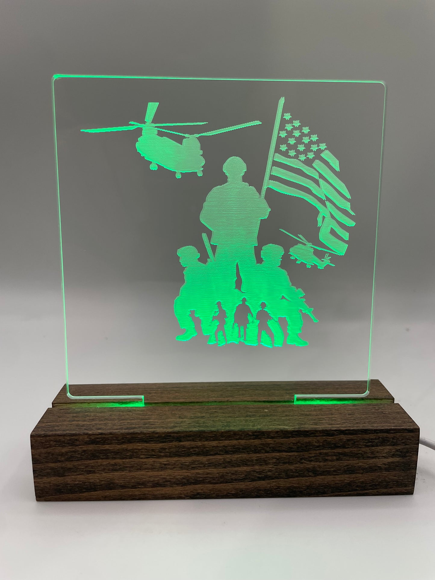 LED Acrylic American Military Patriotic Sign