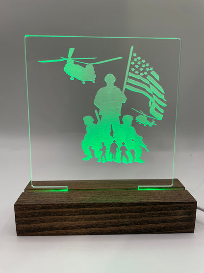 LED Acrylic American Military Patriotic Sign