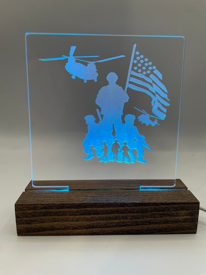 LED Acrylic American Military Patriotic Sign