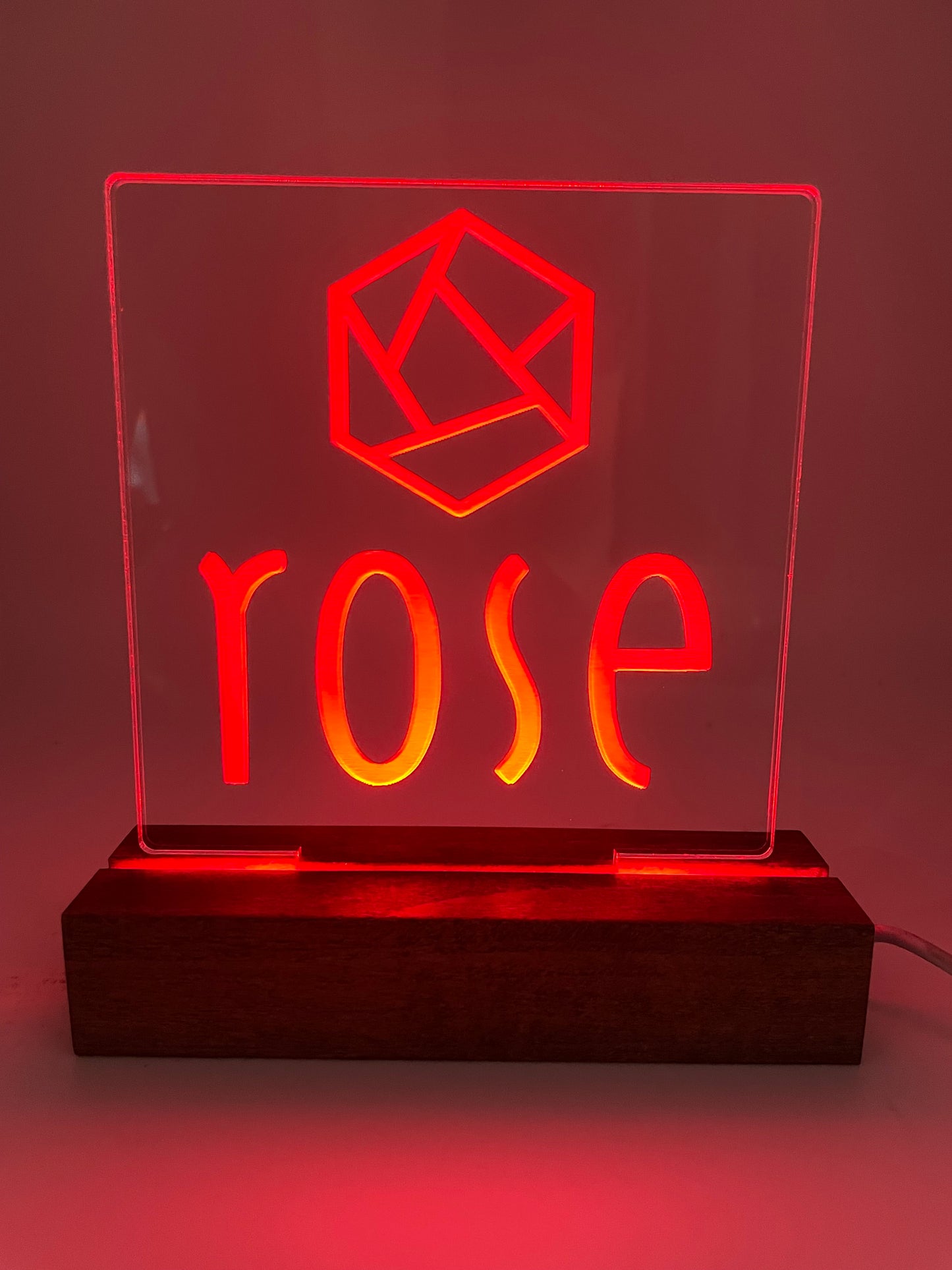 LED Acrylic Sign Music Room Decoration Rose