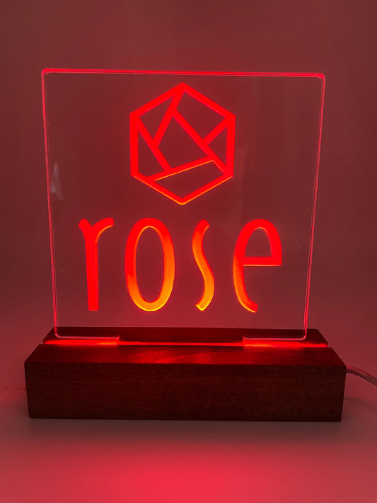LED Acrylic Sign Music Room Decoration Rose