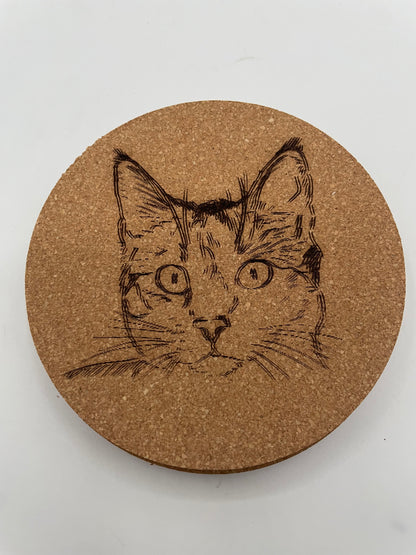 Cat Cork Coaster 6 Pack
