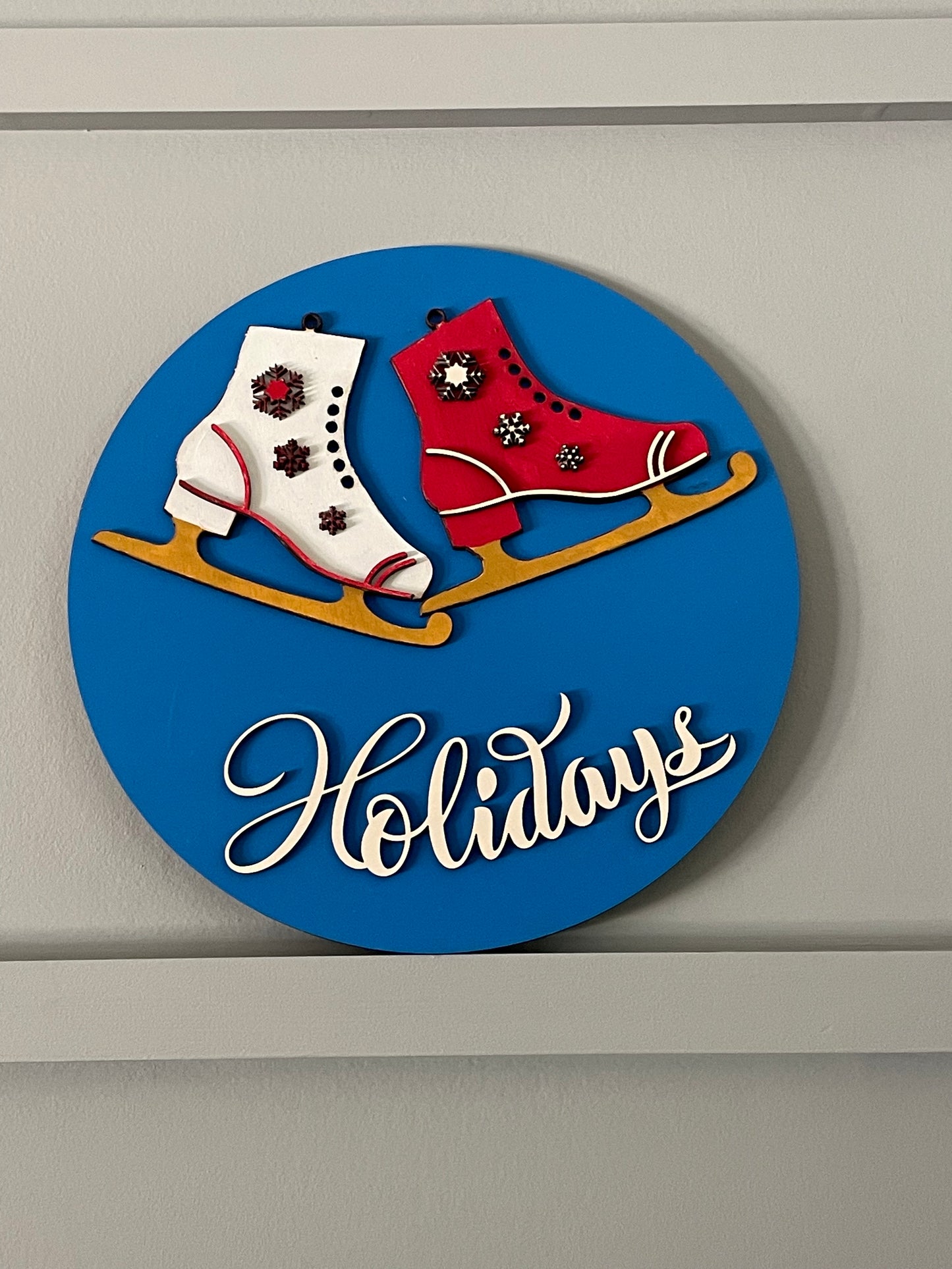 Christmas Sign - Holidays Ice Skates