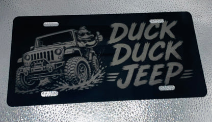 Black Car License Plate Duck Duck Jeep Car Tag