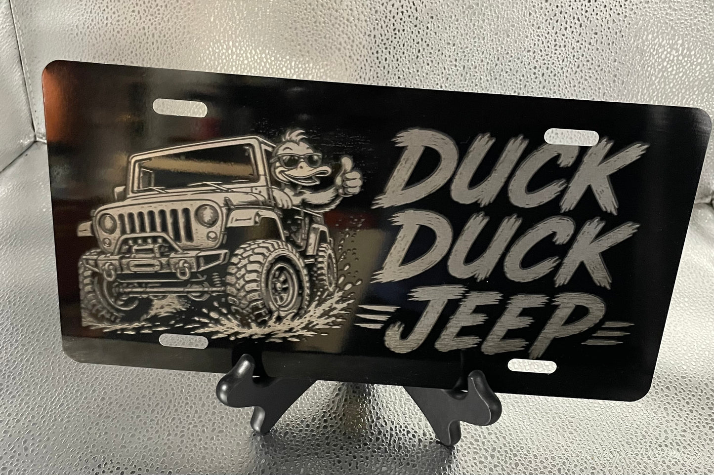 Black Car License Plate Duck Duck Jeep Car Tag