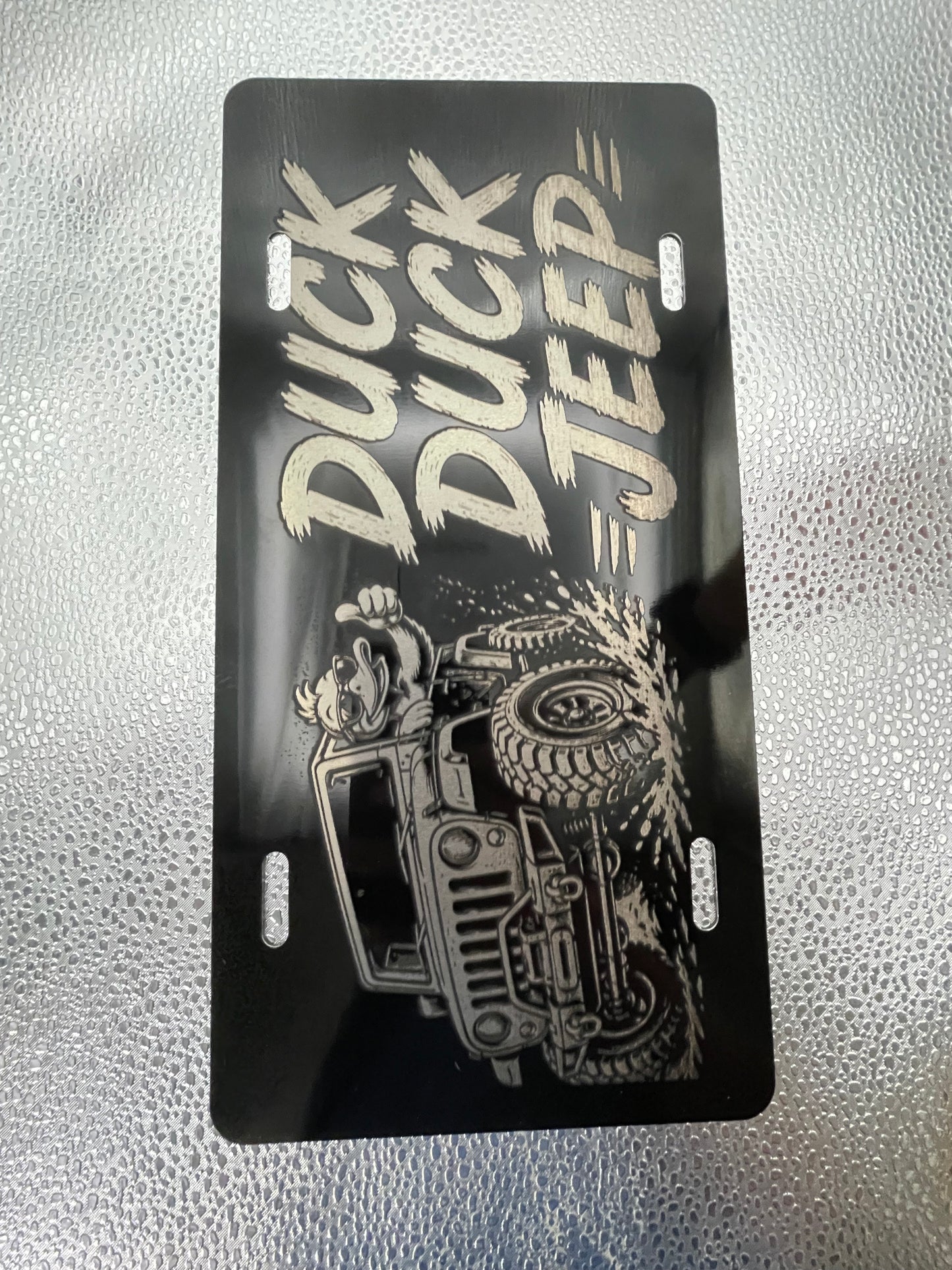 Black Car License Plate Duck Duck Jeep Car Tag