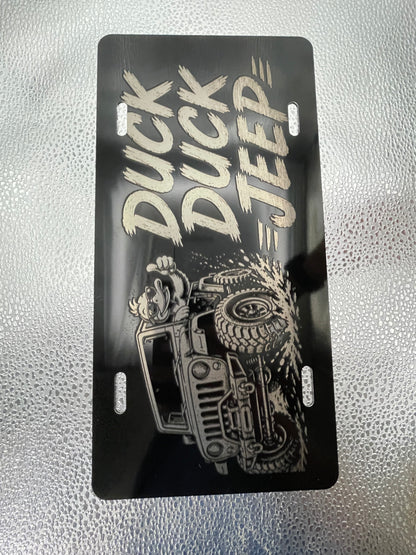 Black Car License Plate Duck Duck Jeep Car Tag