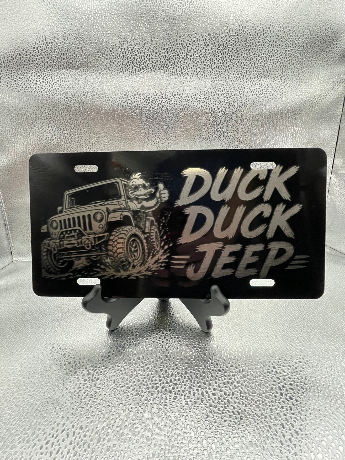 Black Car License Plate Duck Duck Jeep Car Tag