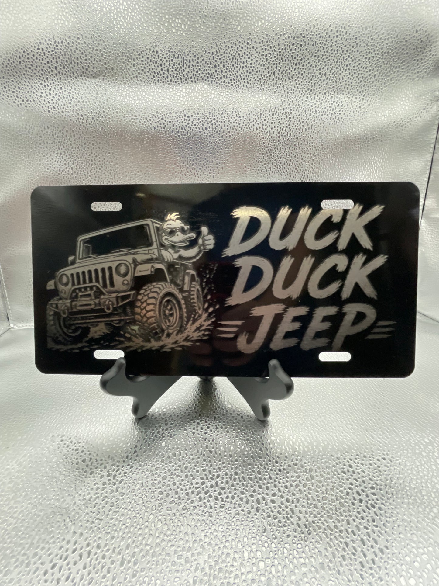 Black Car License Plate Duck Duck Jeep Car Tag