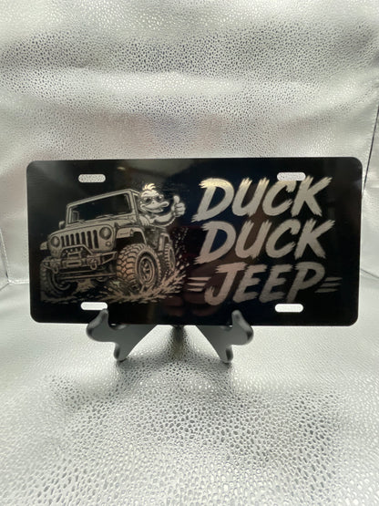 Black Car License Plate Duck Duck Jeep Car Tag