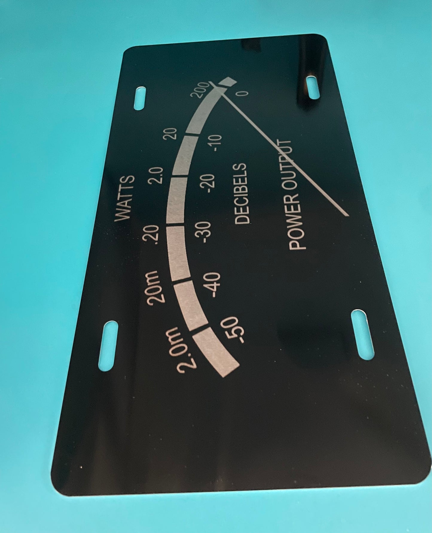 Black License Plate Music VU Meter Car Tag