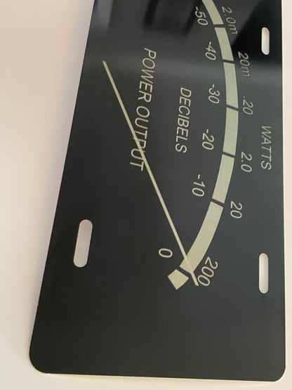 Black License Plate Music VU Meter Car Tag
