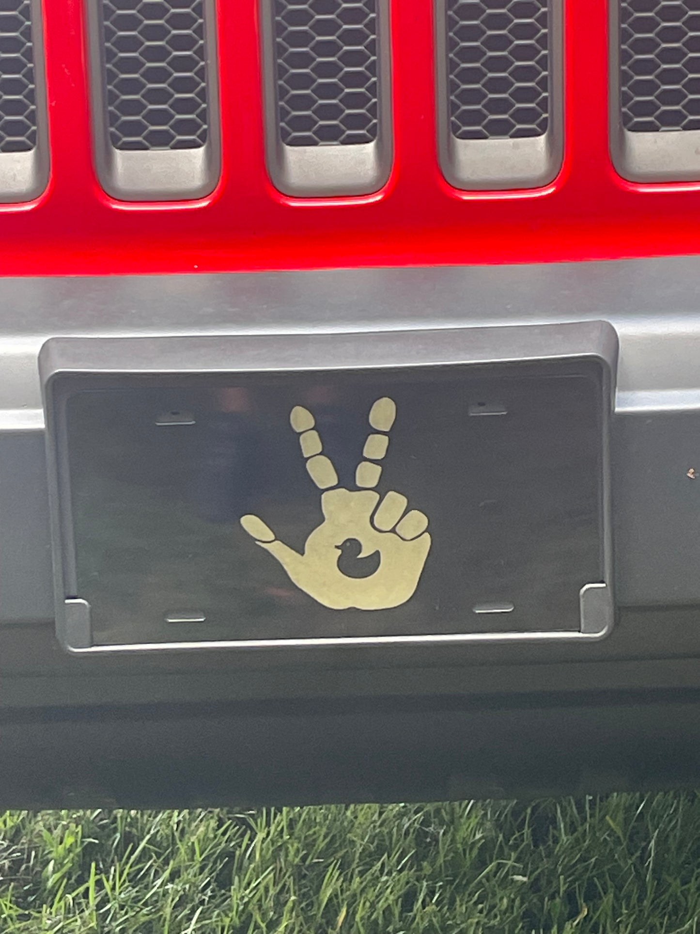 Black License Plate Duck Wave Car Tag
