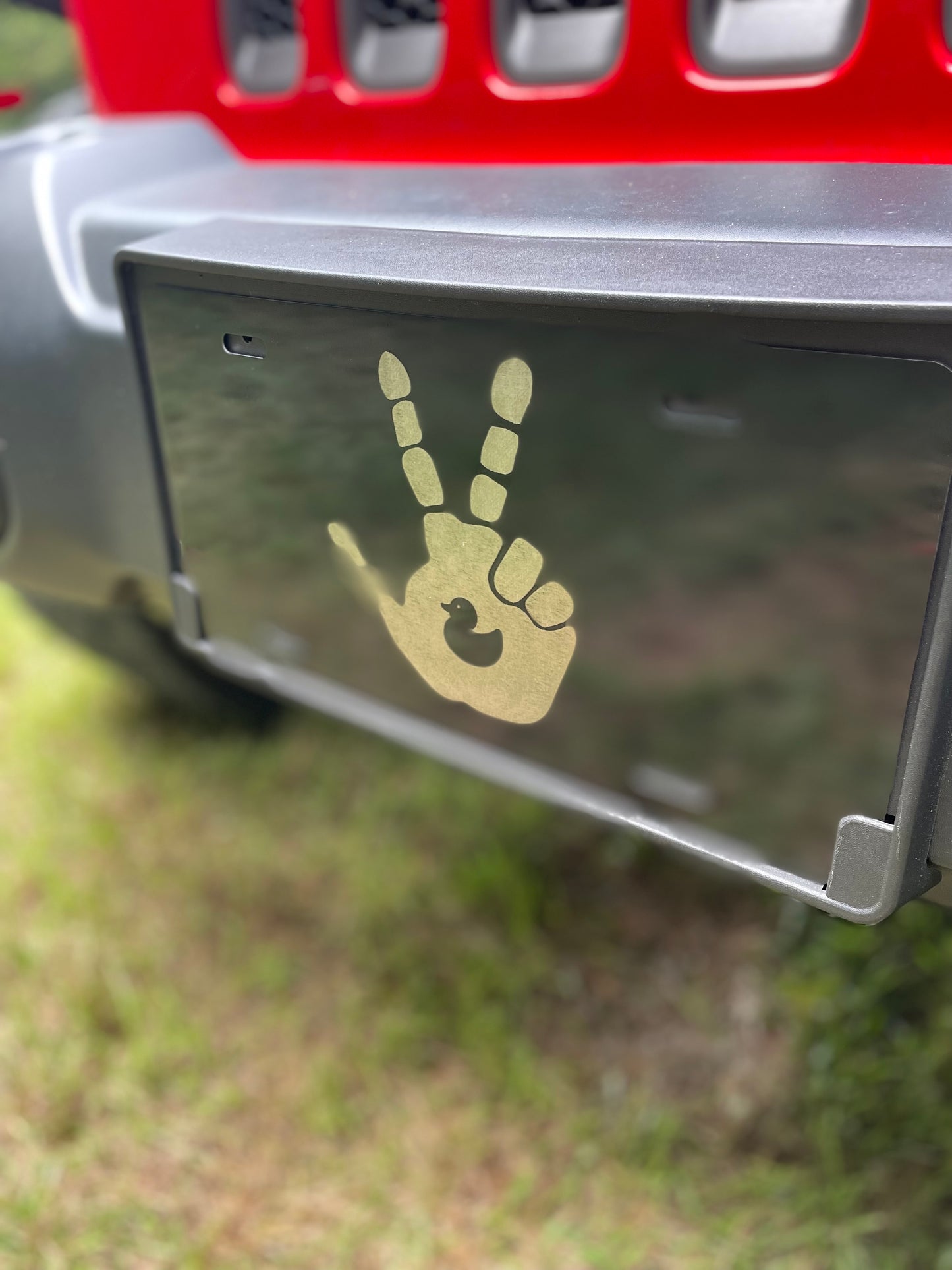 Black License Plate Duck Wave Car Tag