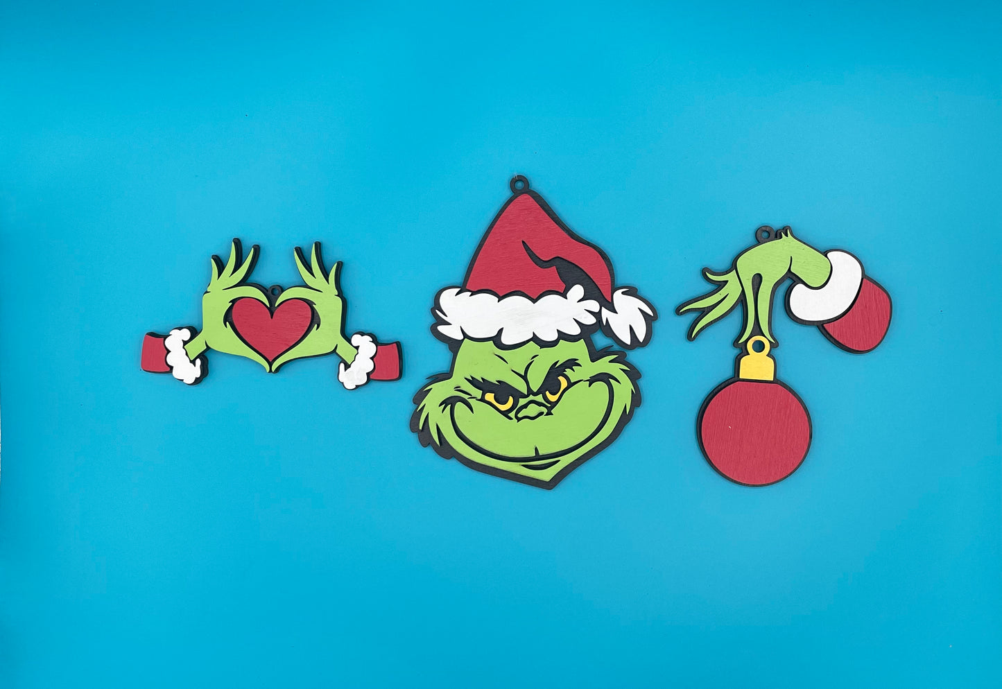 Grinch Christmas Ornaments - Bundle of 3