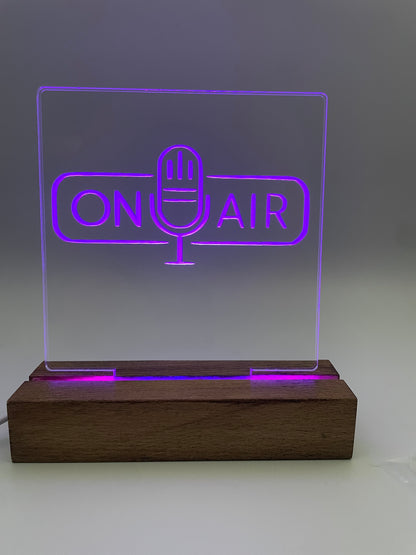 LED Acrylic On Air Vintage Microphone Music Room Sign
