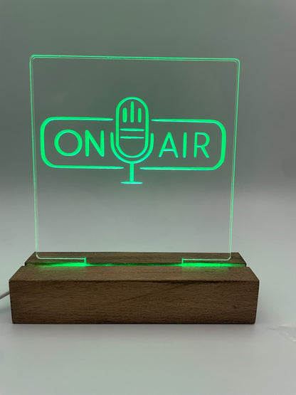 LED Acrylic On Air Vintage Microphone Music Room Sign