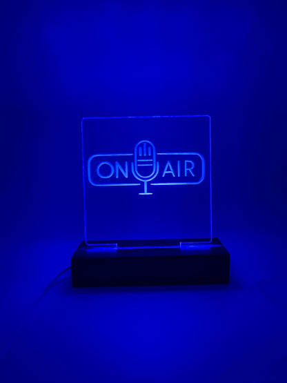 LED Acrylic On Air Vintage Microphone Music Room Sign