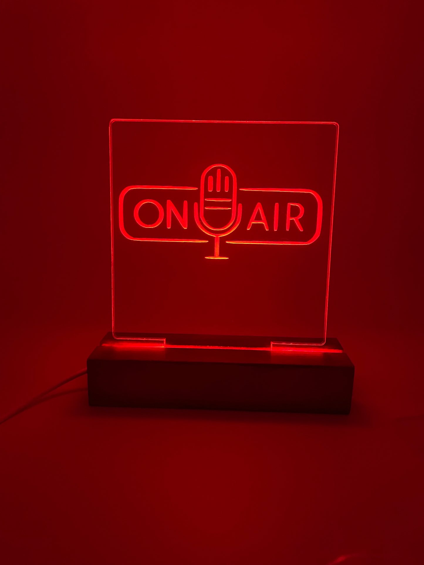 LED Acrylic On Air Vintage Microphone Music Room Sign