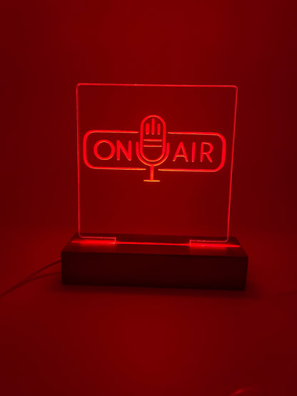LED Acrylic On Air Vintage Microphone Music Room Sign