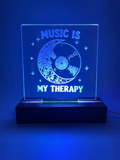 LED Acrylic Sign Music is My Therapy