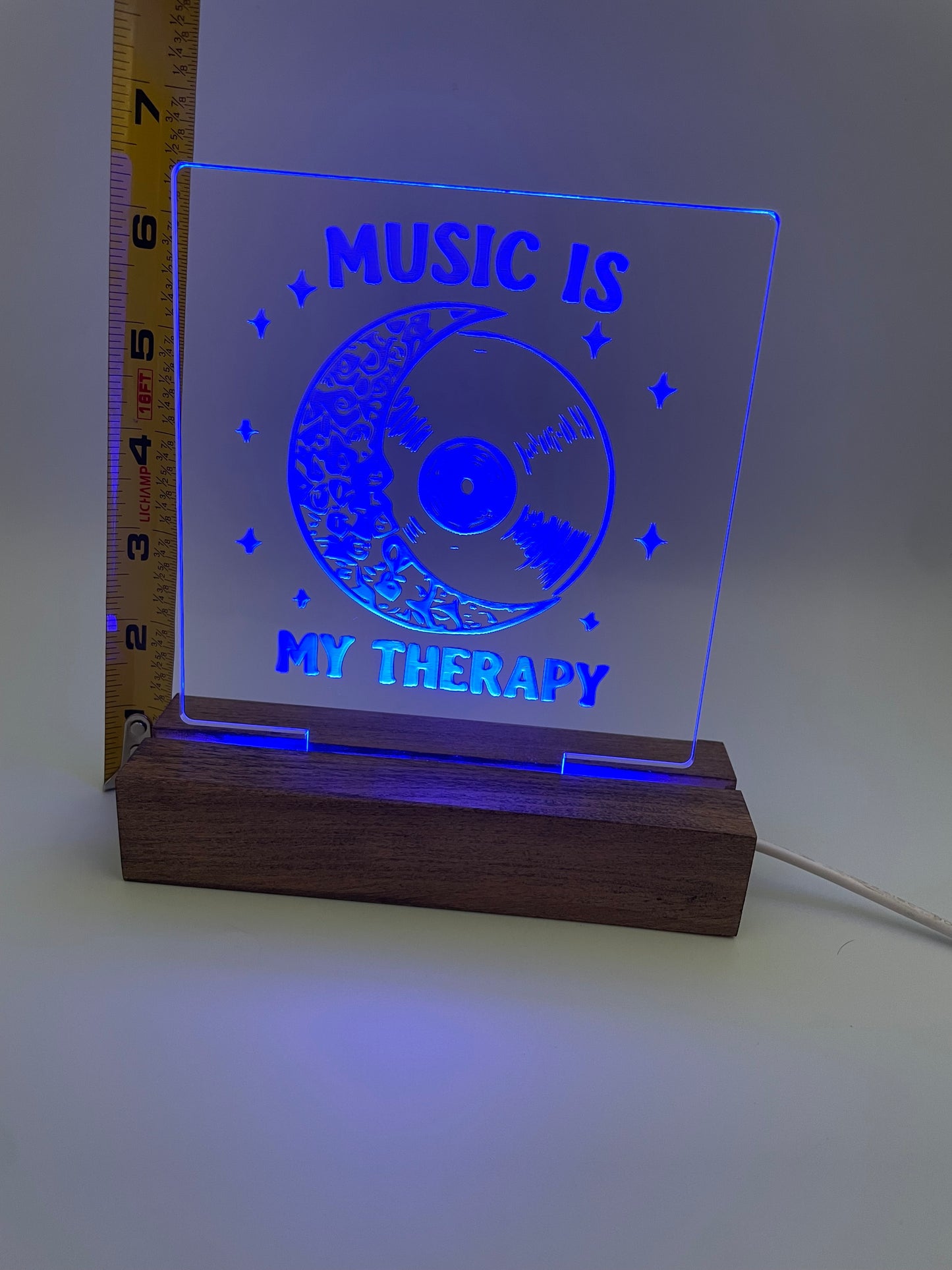 LED Acrylic Sign Music is My Therapy