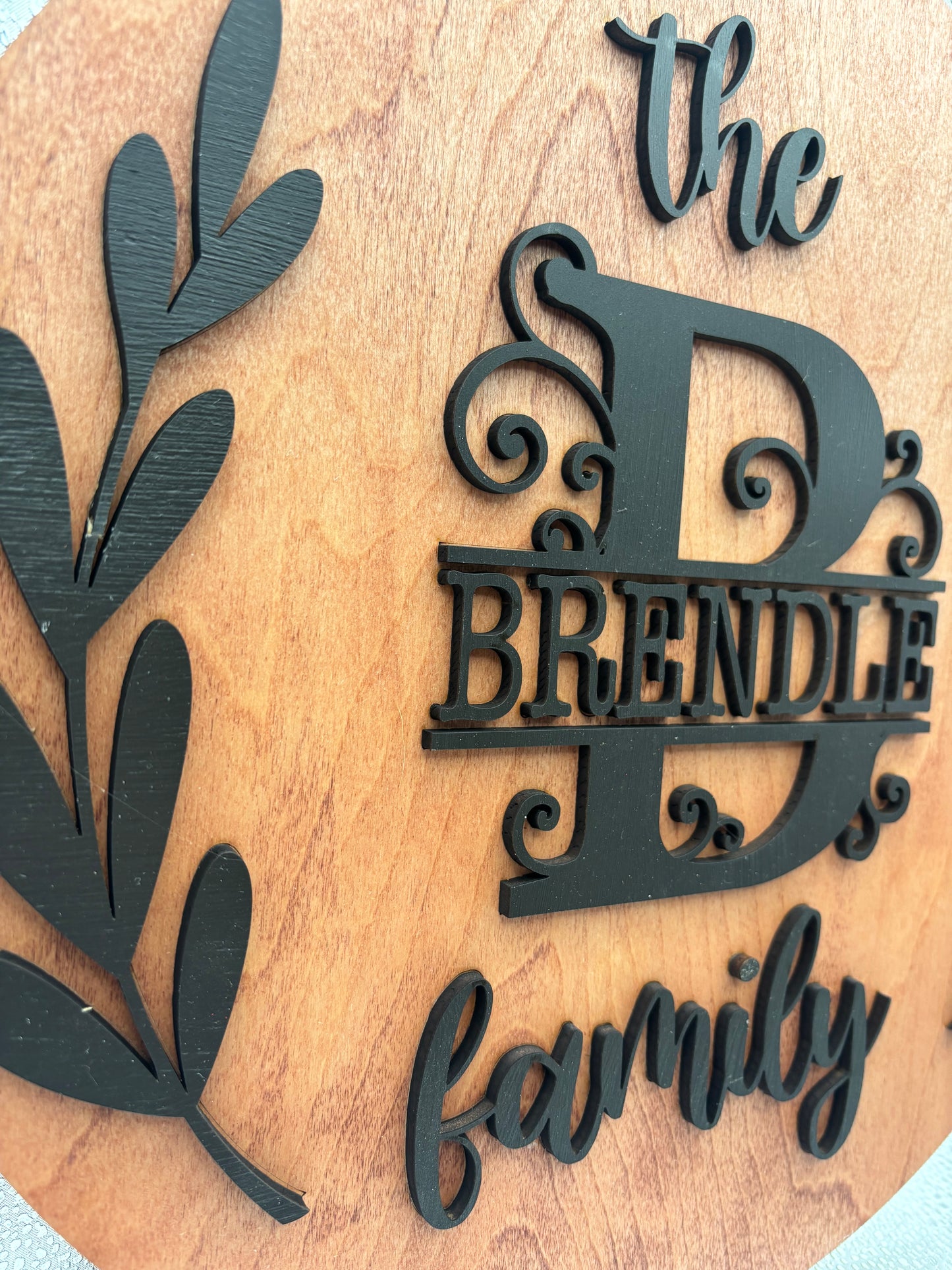 Personalized Split Monogram Name Sign