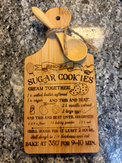 Mini Cutting Board - Sugar Cookie Recipe