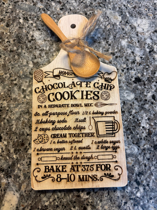 Mini Cutting Board - Chocolate Chip Cookie Recipe