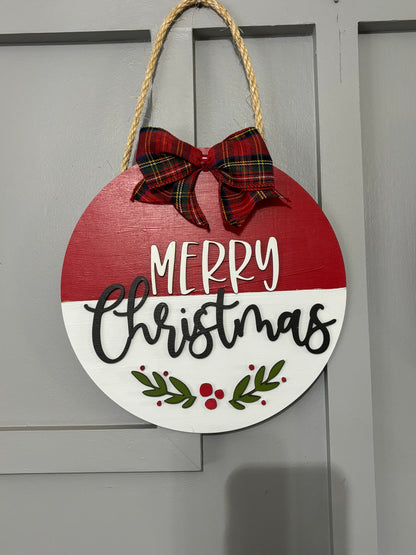 Merry Christmas Round Door Sign