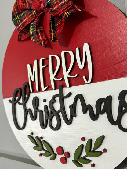 Merry Christmas Round Door Sign