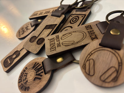 Piano Keyboard Wood Keychain