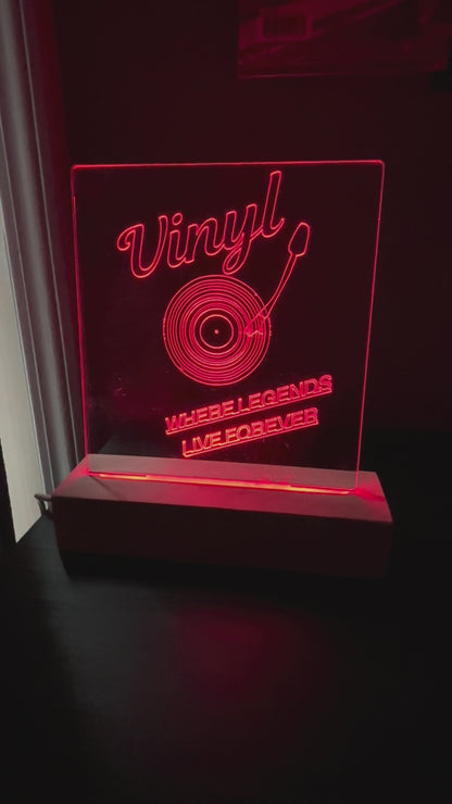 Acrylic "Vinyl" Lighted Sign
