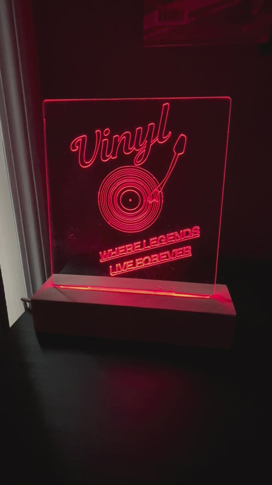 Acrylic "Vinyl" Lighted Sign
