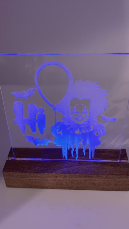 LED Acrylic Horror Movie Decoration Sign Pennywise