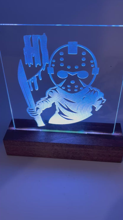 LED Acrylic Spooky Movie Sign Fri 13 Decoration