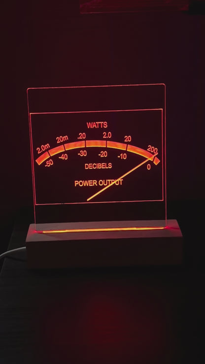 Stereo Meter Acrylic Light Sign for Music Lovers